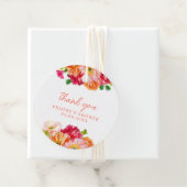 Schattig Oranje en Helroze Bloemrijke Bruidsdouche Bedankjes Labels (In situ)