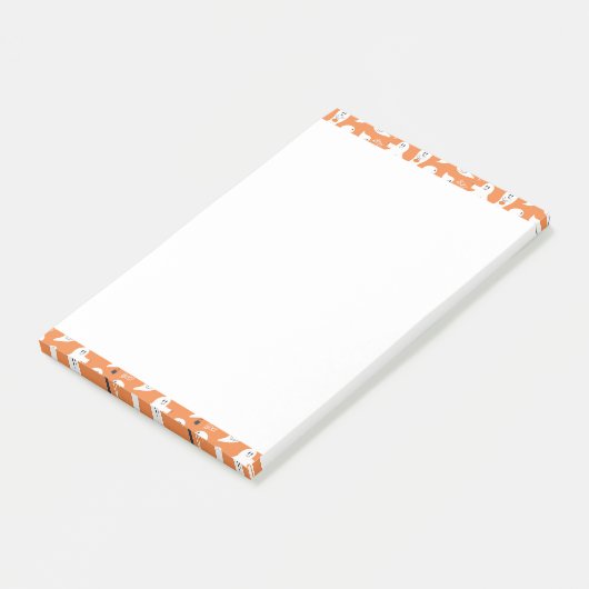 SCHATTIG ORANJE- EN WIT-GHOSTS POST-IT® NOTES (Schuin)
