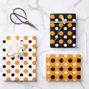 Schattig Oranje En Zwart Patroon Inpakpapier Vel