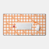 Schattig oranje geruit bureaumat (Keyboard & Muis)