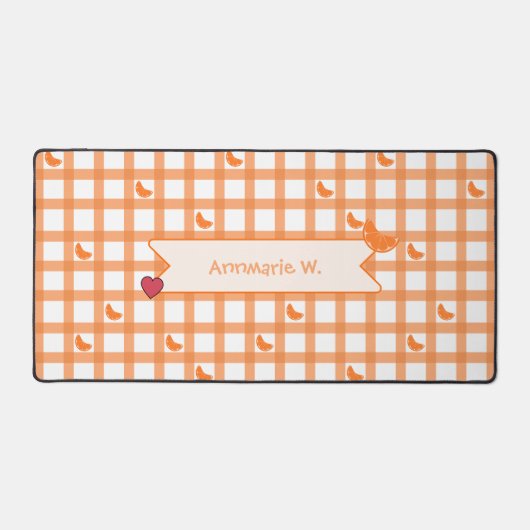 Schattig oranje geruit bureaumat (Voorkant)