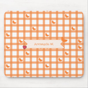 Schattig oranje geruit muismat