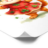 Schattig Oranje Kitten in Shamrock Jurkje Poster (Hoek)