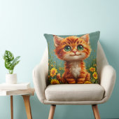 Schattig Oranje Kittens Dat in een Veld Zit Kussen (Stoel)