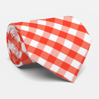 schattig oranje met geruit tegelpatroon stropdas