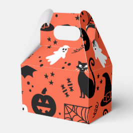 Schattig Oranje Pompoen Spook Halloween Patroon Bedankdoosjes