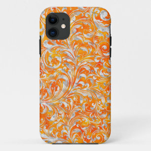 Schattig oranje spiraal bloemendesign Case-Mate iPhone case