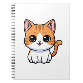 Schattig oranje tabby poes karakter notitieboek