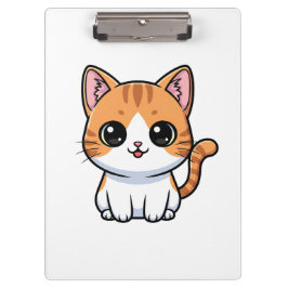 Schattig Oranje Tabby Poesje Karakter Klembord