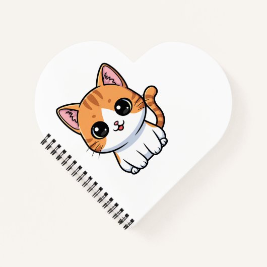 Schattig Oranje Tabby Poesje Karakter Notitieboek (Voorkant)