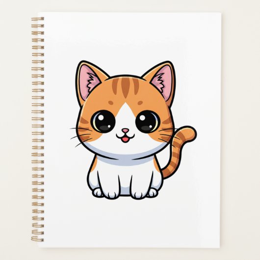 Schattig Oranje Tabby Poesje Karakter Planner (Voorkant)