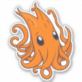 Schattig Oranje vierkant Sticker (Voorkant)