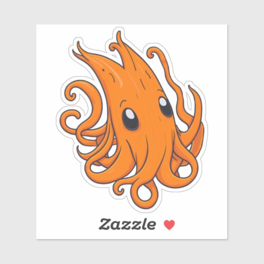 Schattig Oranje vierkant Sticker (Vel)