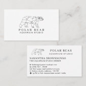 Schattig Origami Polar Beer - voeg Charm aan Merk Visitekaartje (Voorkant / Achterkant)