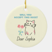 Schattig Ornament Kat en Roos (Achterkant)
