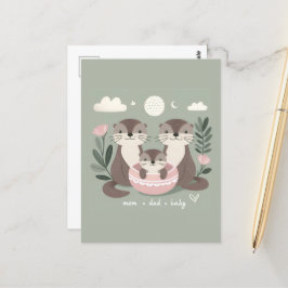 Schattig Otter Boho Mam Pap en Baby Briefkaart