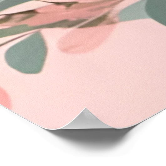 Schattig Otter Boho Roze Rose Mam Pa en Baby Poster (Hoek)