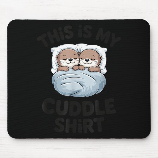 Schattig Otter Koppel Knuffelt Dit Is Mijn Knuffel Muismat (Voorkant)