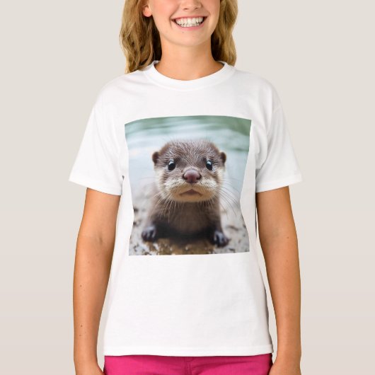 Schattig Otter T Shirt - Schattig Dier Shirten (Voorkant)