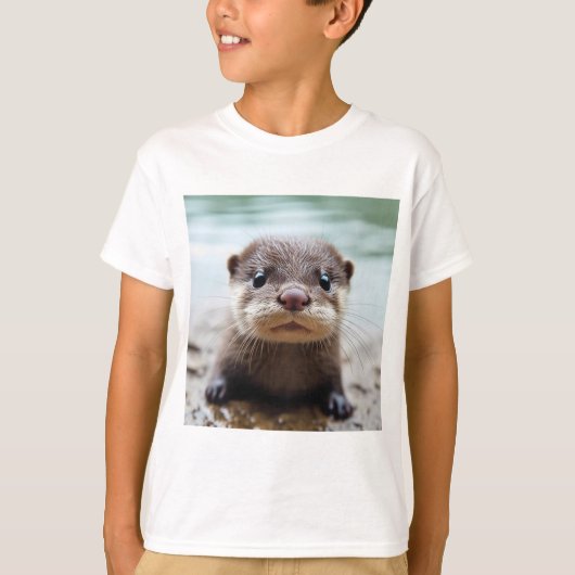 Schattig Otter T Shirt - Schattig Dier Shirten (Voorkant)