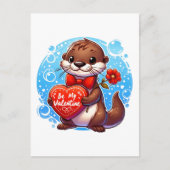 Schattig Otter Wees mijn Valentijn Briefkaart (Voorkant)