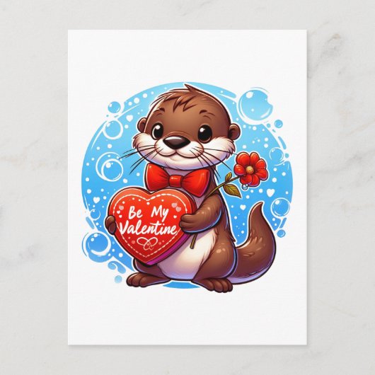 Schattig Otter Wees mijn Valentijn Briefkaart (Voorkant)