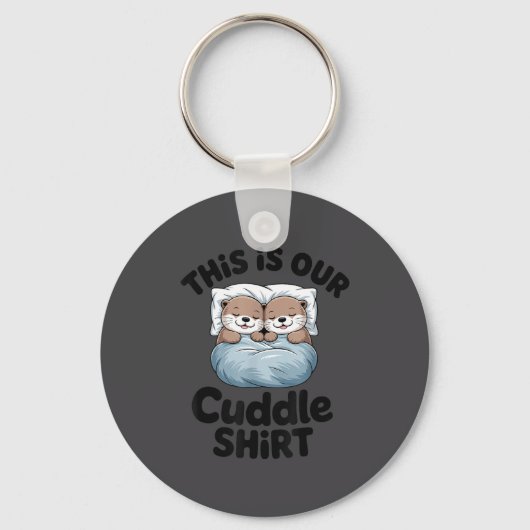 Schattig Otterkoppel Dit Is Onze Knuffel Sleutelhanger (Voorkant)