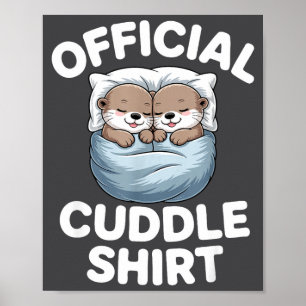 Schattig Otterkoppel Knus Knuffelen Poster