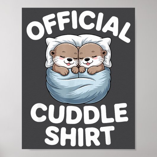 Schattig Otterkoppel Knus Knuffelen Poster (Voorkant)