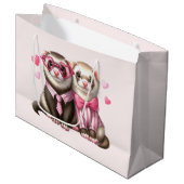 Schattig Otterkoppel Verliefd Groot Cadeauzakje (Voorkant Gekanteld)