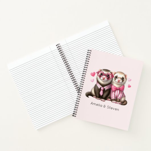 Schattig Otterkoppel Verliefd Notitieboek (Binnen)