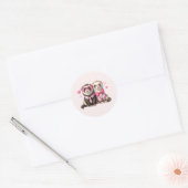 Schattig Otterkoppel Verliefd Ronde Sticker (Envelop)