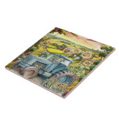 schattig oud land truck tegeltje (Zijkant)