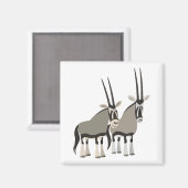 Schattig paar cartoon oryxen magneet (Voorkant / Achterkant)