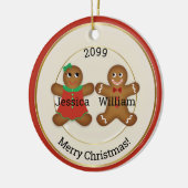 Schattig Paar Gingerbread Ornament w Jaar (Links)