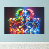 schattig paard canvas afdruk (Insitu (Houten vloer))