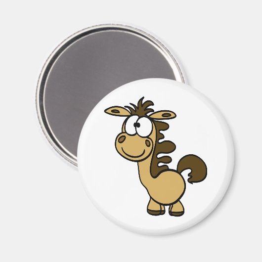 schattig paard cartoon magneet (Voorkant / Achterkant)
