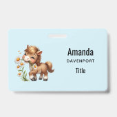 Schattig Paard Eet Madeliefjes Badge (Achterkant)