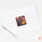 Schattig Paard Halloween Geest Grappig Vierkante Sticker (Envelop)