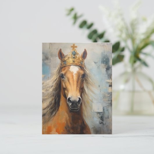 Schattig Paard in een Kroon Briefkaart (Staand voorkant)