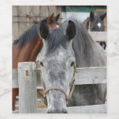 Schattig Paard in een Schuur Wijn Etiket (Enkel label)
