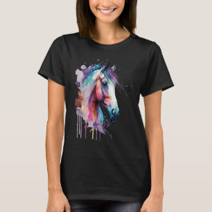 Schattig Paard Kleurrijke regenboogkleurige voor e T-shirt