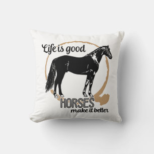 Schattig Paard Landelijke Westerse Cowgirl Boerder Kussen