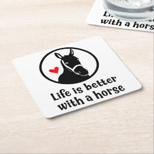 Schattig Paard Liefhebber Country Western Boerderi Kartonnen Onderzetters