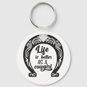 Schattig Paard Liefhebber Western Rodeo Hoefijzer  Sleutelhanger