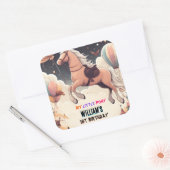Schattig paard mijn kleine pony eerste 1e verjaard vierkante sticker (Envelop)