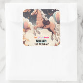 Schattig paard mijn kleine pony eerste 1e verjaard vierkante sticker (Tas)