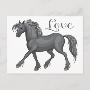 Schattig Paard Pony Equestrian Hallo, Liefde, Mis Briefkaart