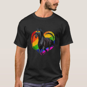 Schattig Paard Regenboog Hart Dier  Homoseksuele L T-shirt