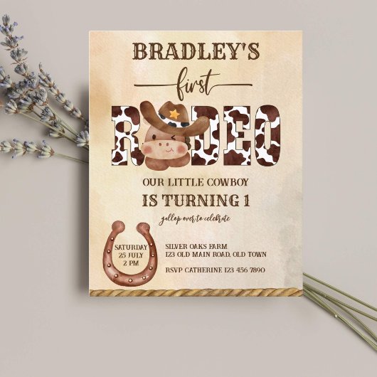 Schattig paard rodeo cowboy verjaardag budget uitn